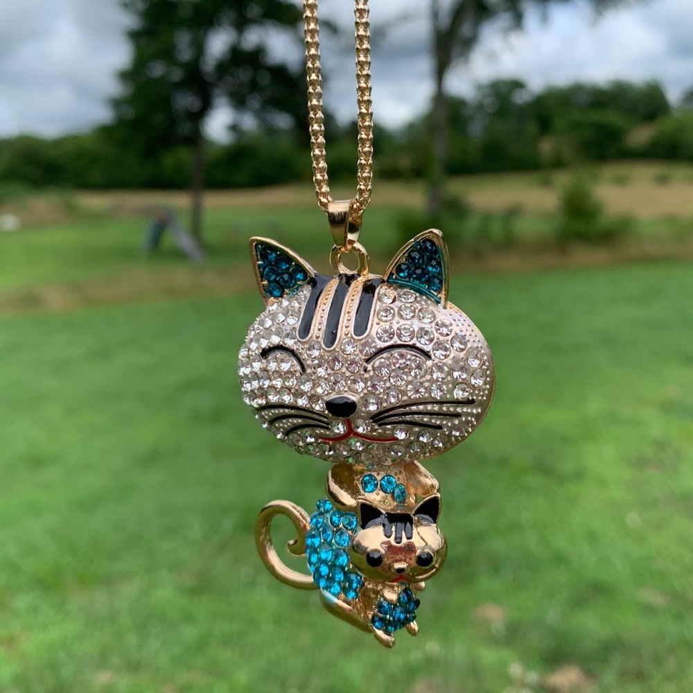 Cat duo necklace